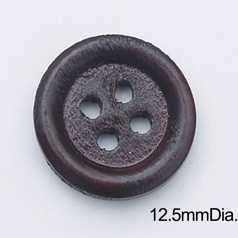 100PCs 11.5/12.5/15/20mm 라운드 4 구멍 홈 의류 바느질 키트 액세서리에 대 한 나무 단추 DIY 인형 옷 바느질 공예