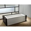 60" Acrylic Bathtub with Fiberglass and Resin Reinforcement，Three Wall Alcove Installation with Tile Flange，Alcove Bathtub 2