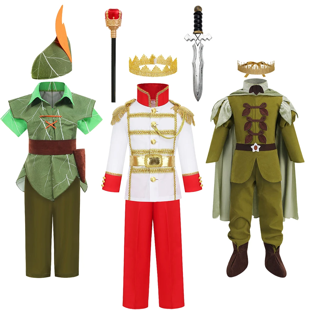 Nieuwe Halloween Jongens Peter Pan Cosplay Kostuum Kind Kikker Prins Naveen  Kleding Set Verjaardagsfeestje Kids Prince Charmant Kostuums - AliExpress, image size:1000x1000