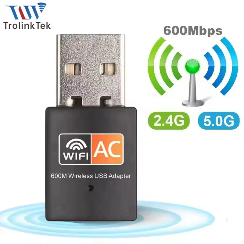 600Mbps WiFi USB 어댑터 듀얼 밴드 2.4G/5Ghz WiFi 5 무선 W..