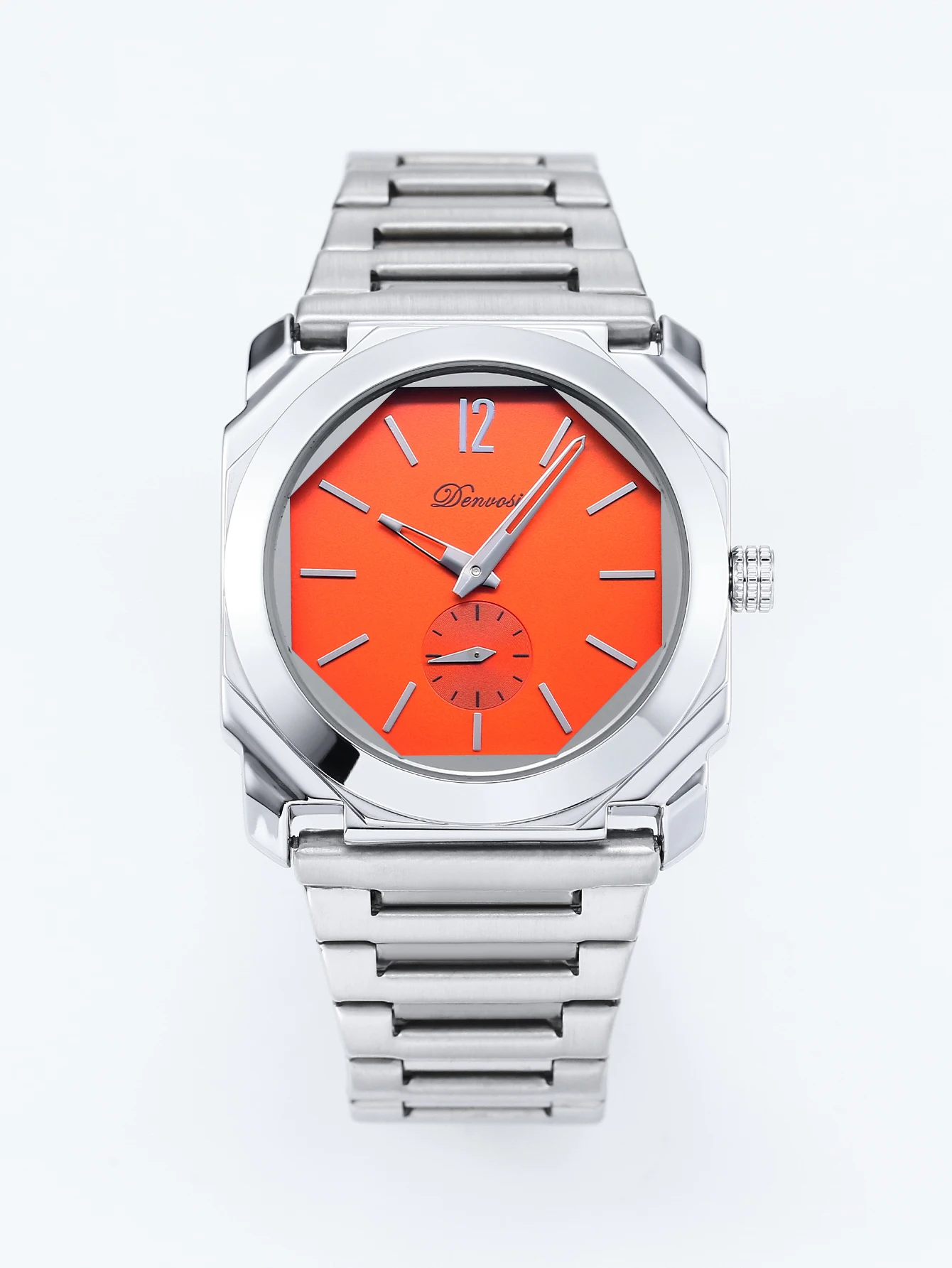 Men's Luxury Octagon Dial Stainless Steel Minimalist Wristwatch