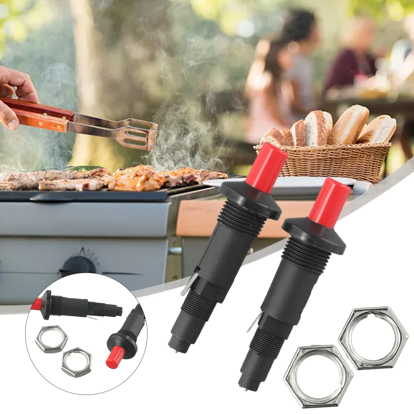 

2pcs Gas Heater Outlet Piezoelectric Igniter Spark Plug Gas Heater Igniter Spark Plug For Outdoor Camping Picnic Stove Accessori