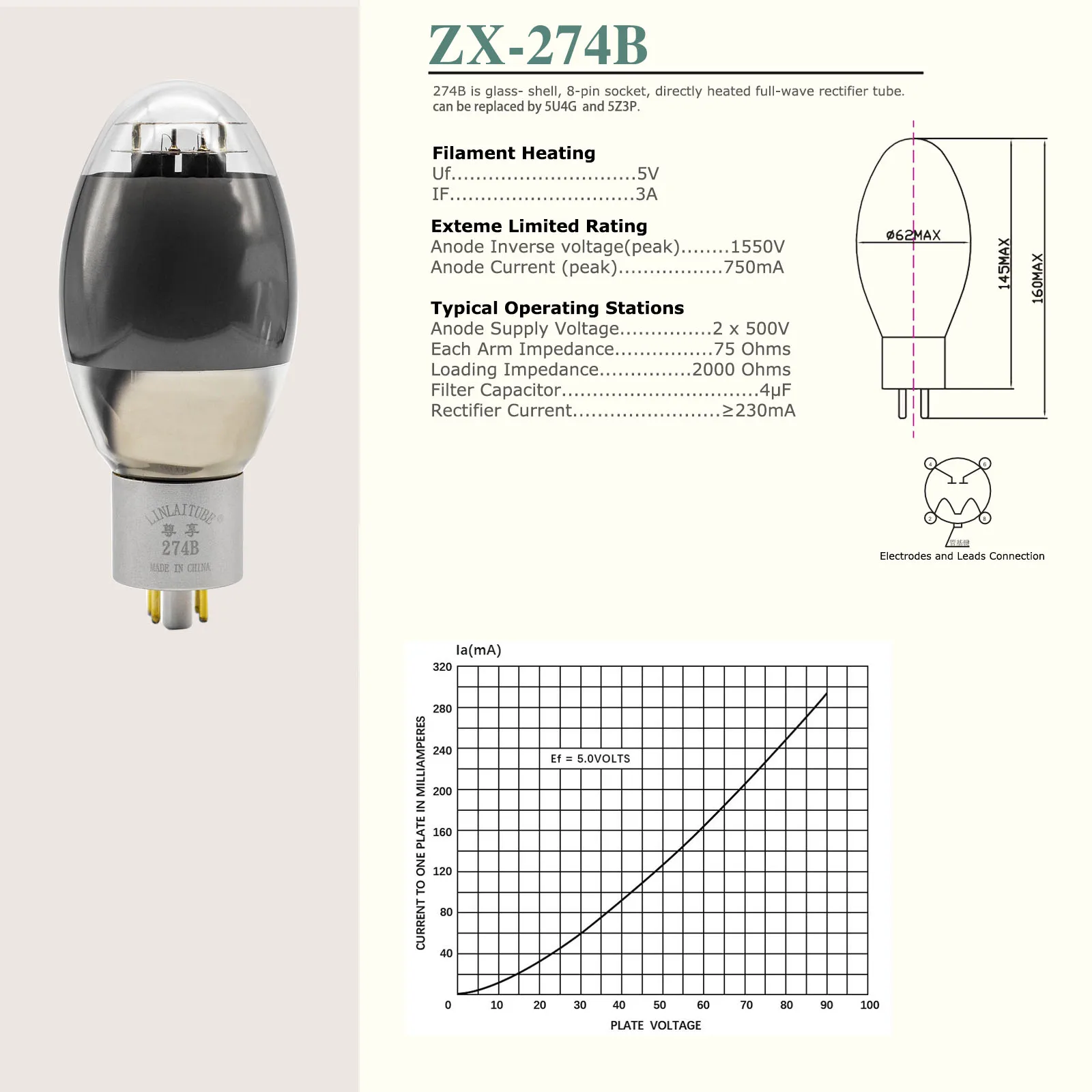Juson Audio LINLAI ZX-274B Vacuum Hifi Valve Electronic Rectifier