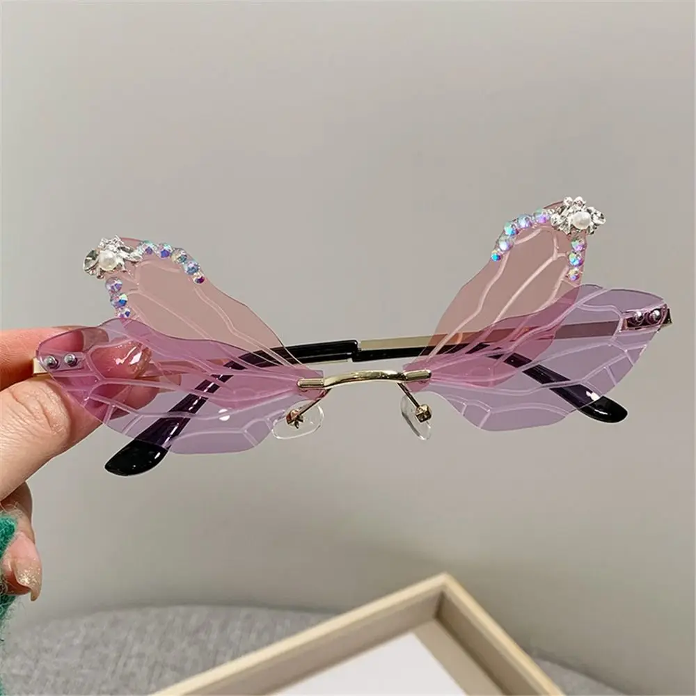 Rimless Dragonfly Wing Sunglasses Shades