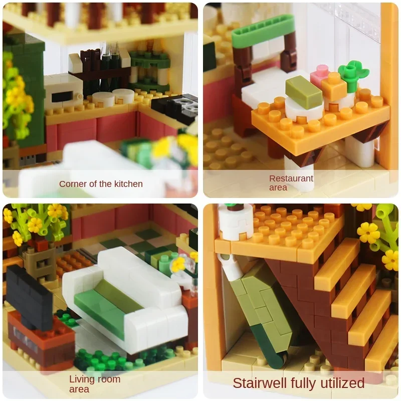 City Street View Building Blocks Compact Brick Lofts Model Modern Apartment Assemble Bricks Set Industrial Collection Toy Gifts