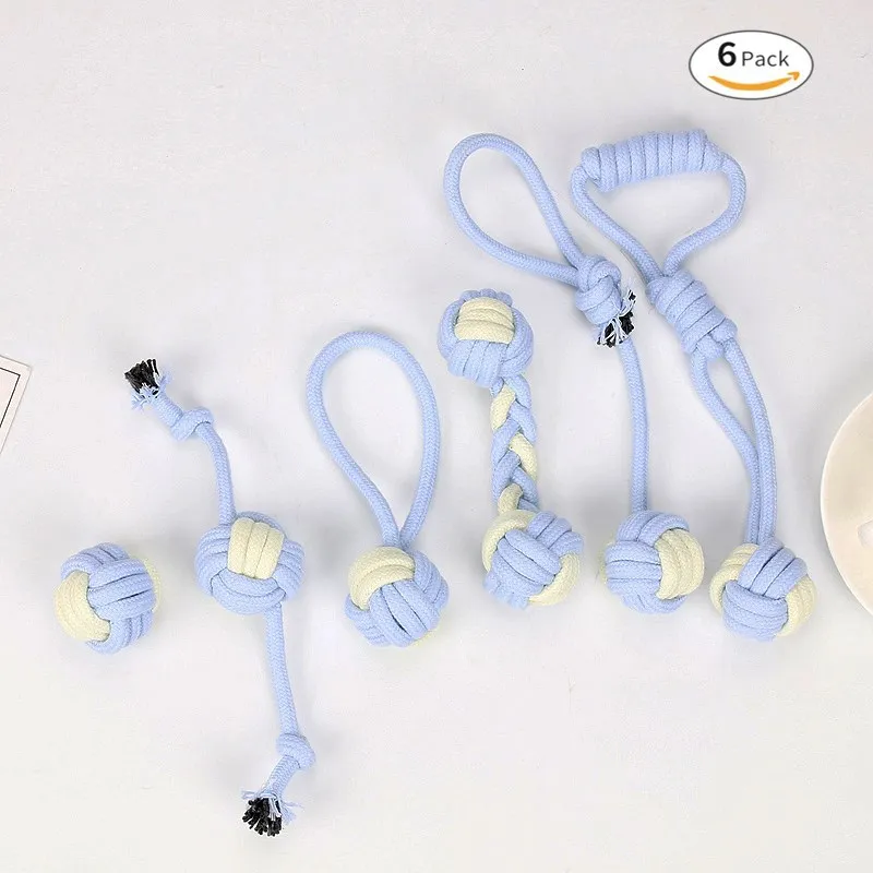 

New Cotton Rope Dog Toys for Small Medium Dogs Interactive Dog Chew Toys Durable Ball Toy for Dogs Chewing Pet Supplies