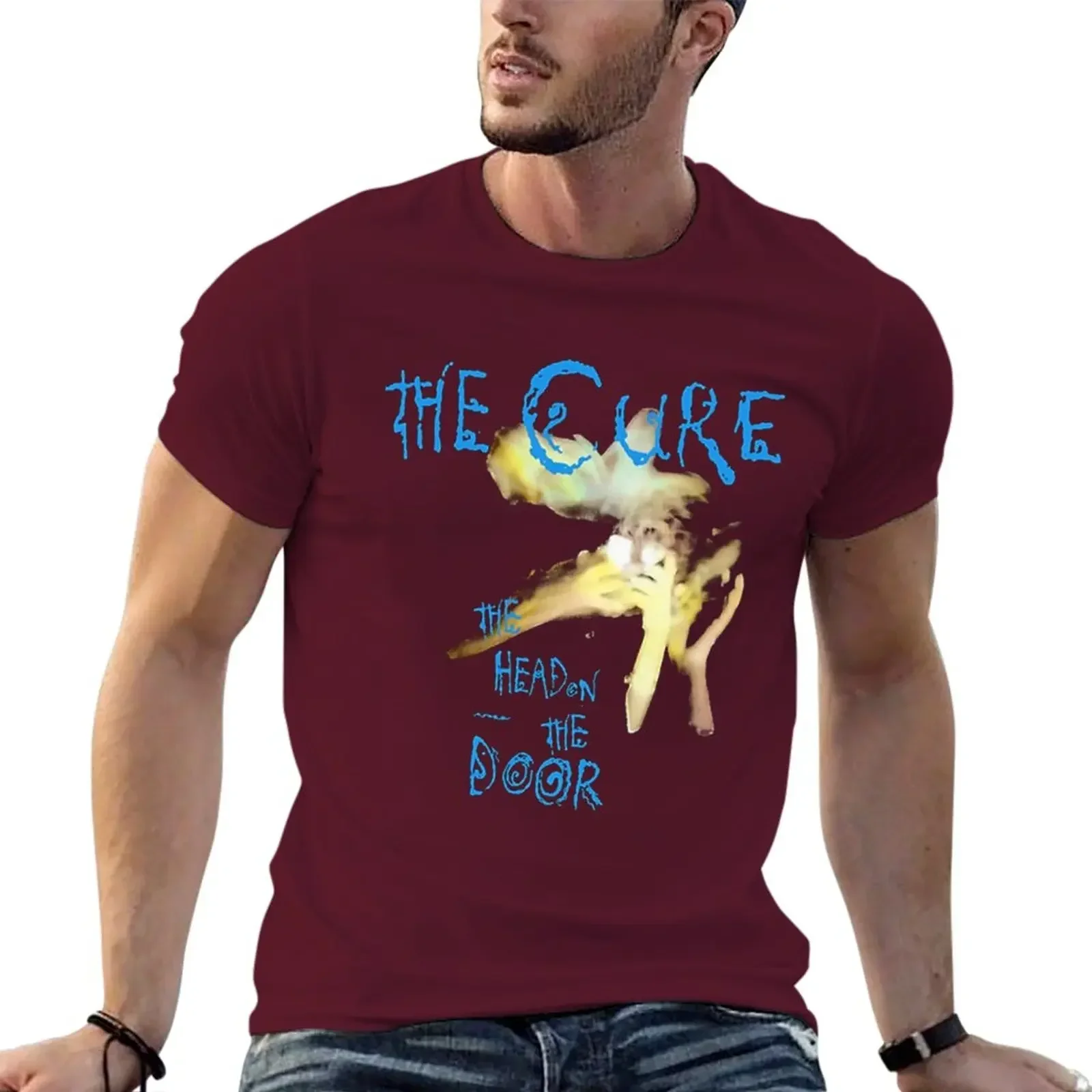 

2024 summer new men t shirt the head on the door T-Shirt anime heavyweights mens short sleeves pure cotton tops streetwear