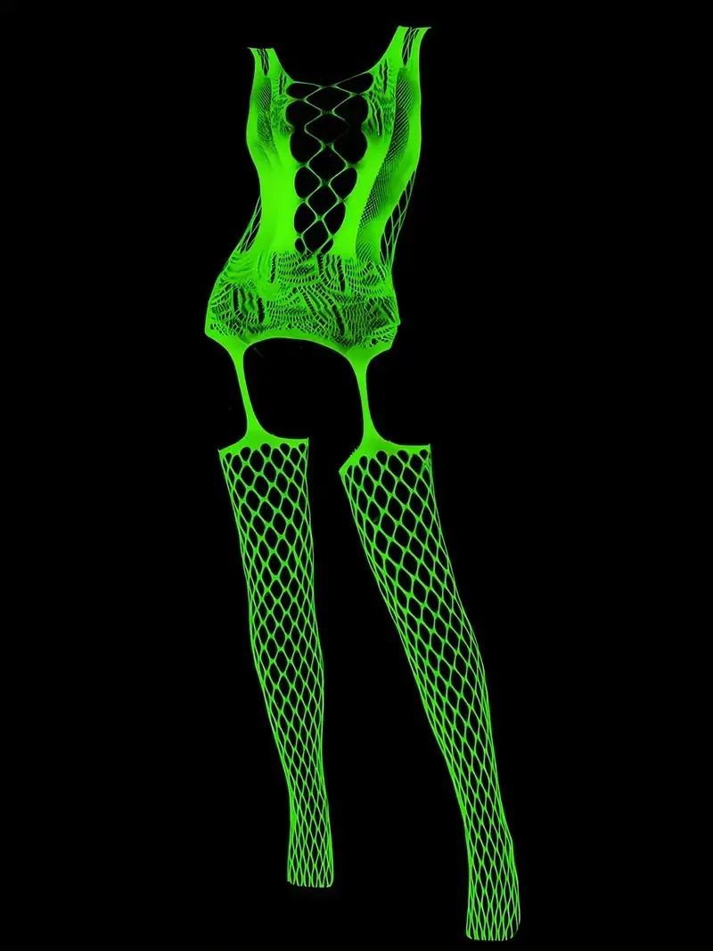 Body de lencería Sexy que brilla en la oscuridad, Catsuit transparente para mujer, ropa sexual sin entrepierna. 4 Body de lencería Sexy que brilla en la oscuridad, Catsuit transparente para mujer, ropa sexual sin entrepierna. 4