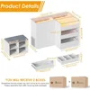 Armoire Bedroom Island, Wardrobe Closet Island Dresser with Glass Showcase, Charging & 3 Color LED Light, Island Dresser 5