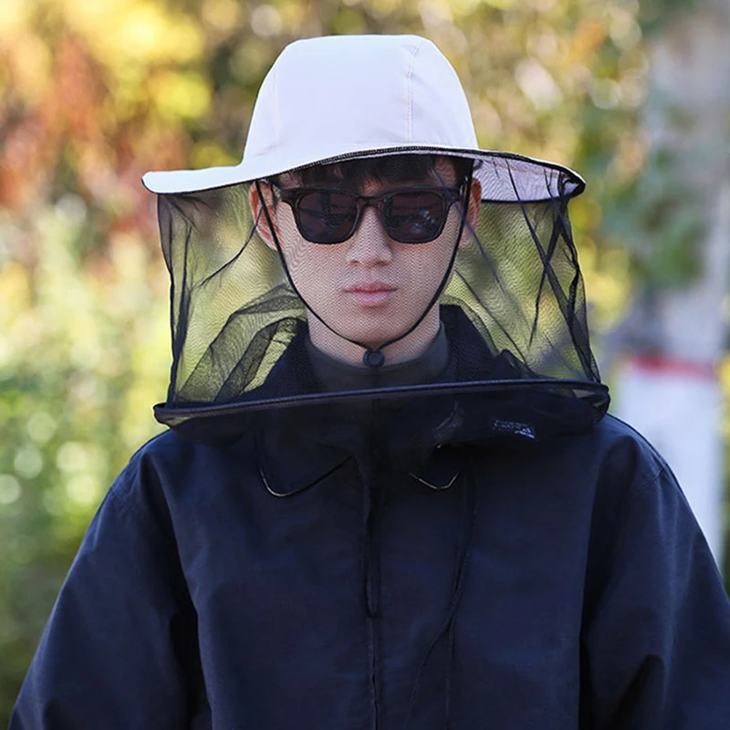 Unisex Anti Mosquito Insect Bucket Hat Summer Outdoor Jungle Farm Fishing Sun Hat Men Breathable Mesh Full Face Protection Net