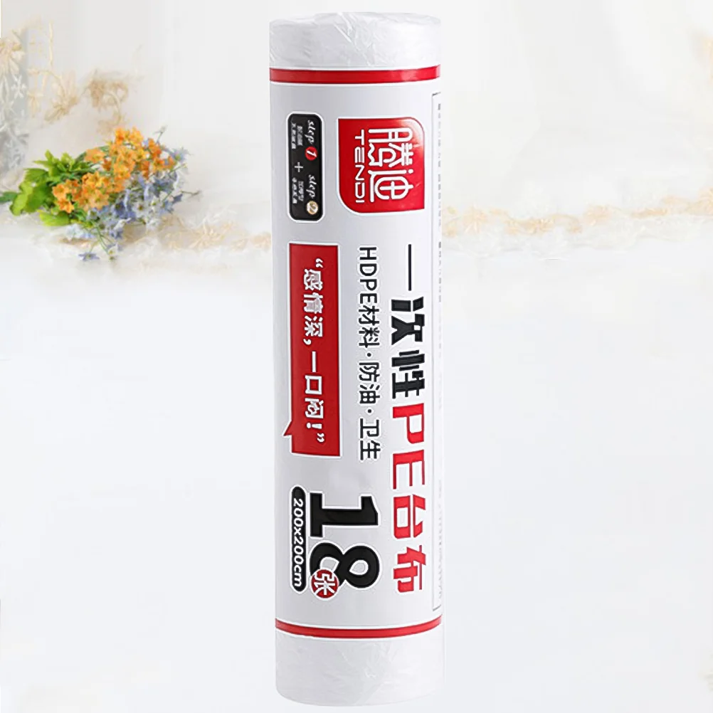 Roll/20pcs 180/200cm Disposable Tablecloth Plastic Thin Film Table Covers