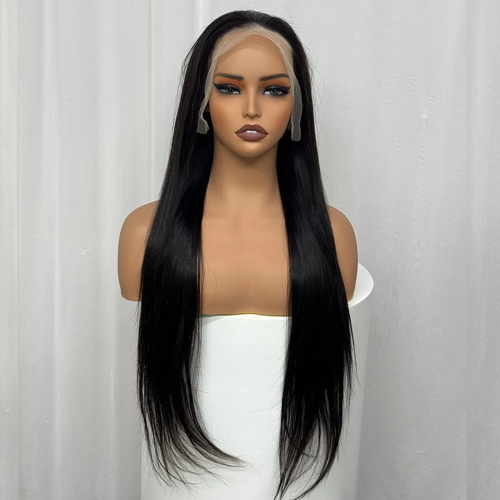 200% Density 12A Good Hair Straight Human Hair Wig 13x4 Transparent Lace Frontal Straight Human Hair Wigs for Black Women