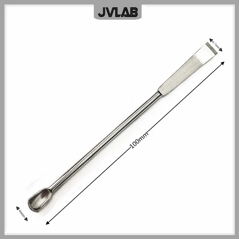 마이크로 약물 스크레이퍼 스푼, 스테인레스 스틸 뒤집개, 스쿠프 삽, 길이 100mm, SUS 흔적 약 스푼, 10 cm 10/PK