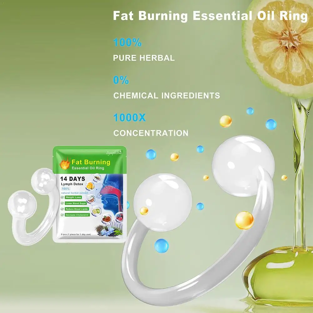 5PCS Slimming Essential Oil Nose Ring Detoxifying Essential Oil Infused Silicone Nose Rings