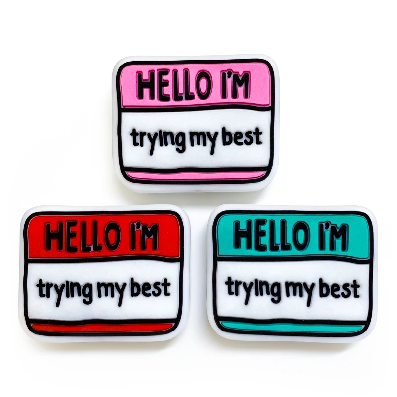 10pcs Silicone Hello Beads DIY Food Grade Silicone Teething Pacifier teether Holder Accessories
