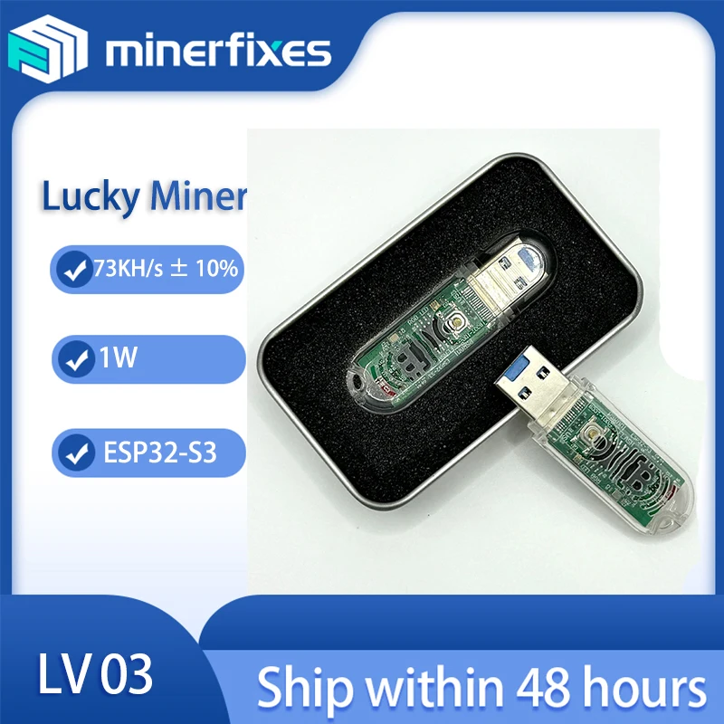 

Usb btc solo miner Lucky miner V3 74KH/S mini Home Silent usb bitcoin miner mini asic miner LV03 loterry mine