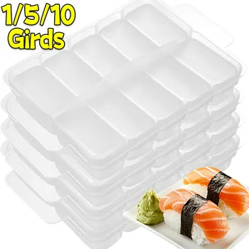 1/5/10Girds DIY Sushi Molds Rice Ball Mold Set Sushi Rice Shape Maker Sushi Roll Mold Bento Rice Baller Shaker Box Kitchen Tool