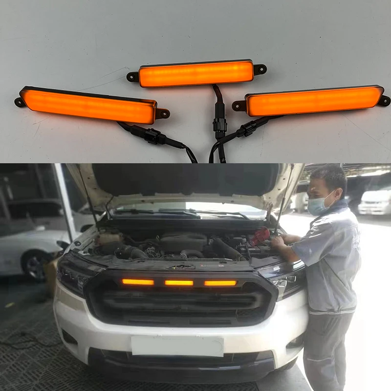 

Mesh Mask Cover Led Lighting Front Led Drl Daytime Lights Fit For Ford Ranger T8 Everest 2018 2019 2020 2021