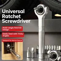 Clé à cliquet universelle, embout de tournevis à double usage, magnétique, à vitesse élevée, pour réparation, rotation avant et arrière 1