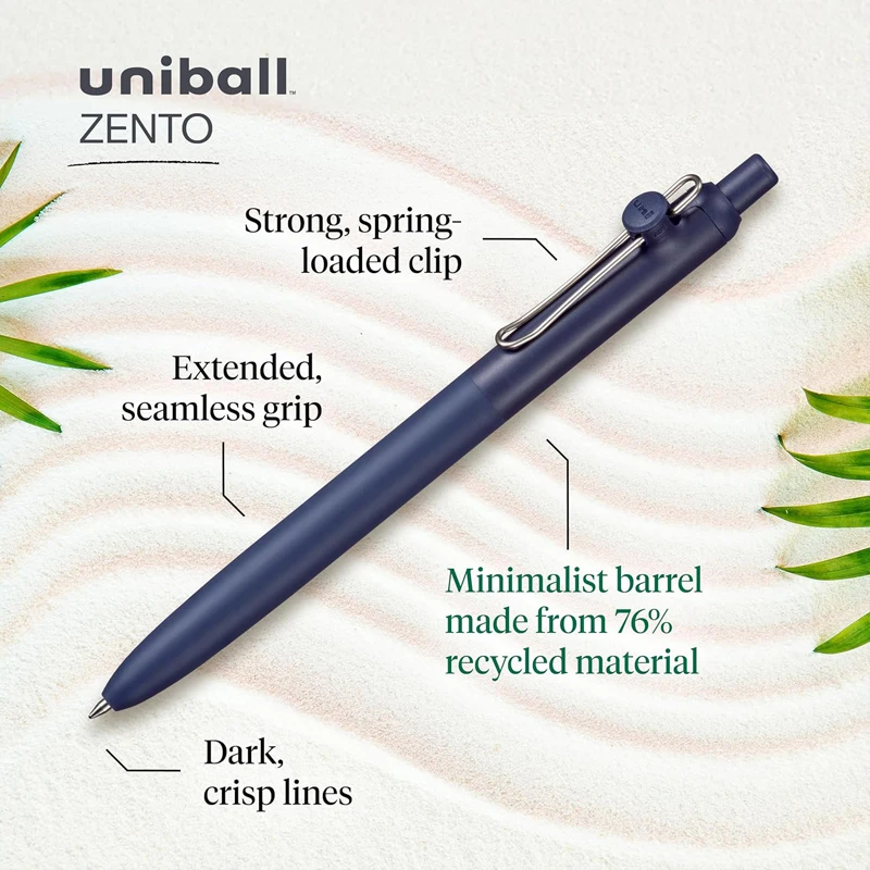 uniball ZENTO Standard Model Rollerball Pen,0.5mm/0.38mm