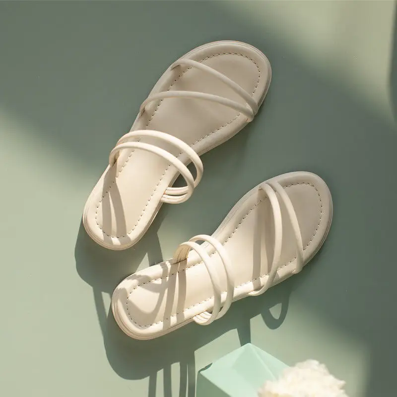 Sandals Female Fairy Style 2022 Summer New Outer Wear Korean Version All-match Girls Flat Roman Sandals