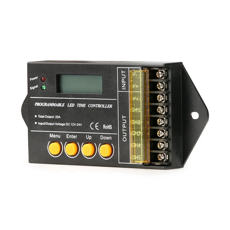 

NEW TC420-SJ Mini Timer Program Controller Black Timer Program Controller For 5CH LED Strip Light, 20A Total Output MAX.