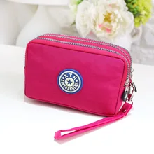 

Women Clutch Three-layer Zipper Oxford Cloth Mobile Phone Bag Handbags Multi-card Position Coin Purse Wristlet Bags Travel Purse