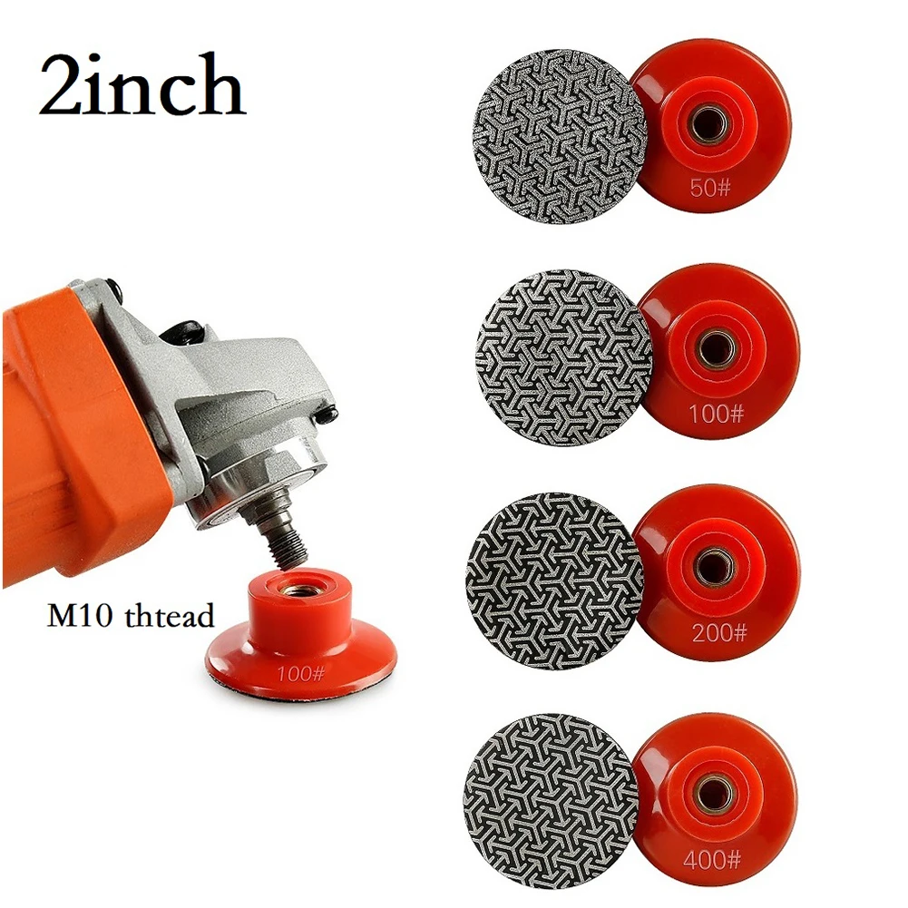 

2Inch 50mm M10 Electroplated Diamond Polishing Pads Tile Concrete Sanding Disc GRIT 50-400 Workshop Equipment Power Tools