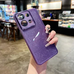 Bling Soft Silicone Glitter Paper Clear Phone Case Cover for Redmi 12 4G 5G (PURPLE)