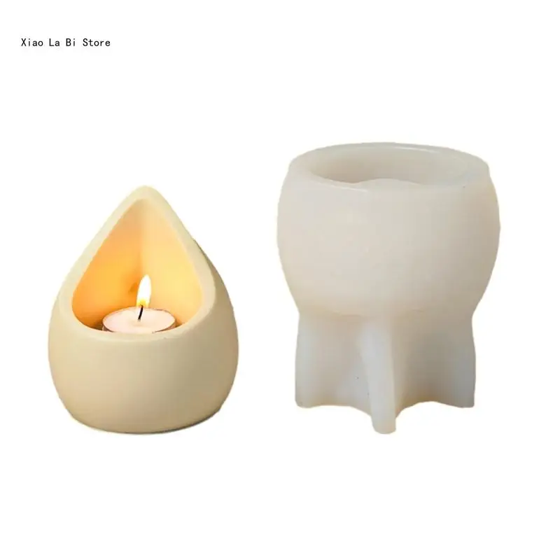 

Candle Holders Mould Raindrop Shaped Concrete Silicone Mold for DIY Hand-making XXFD