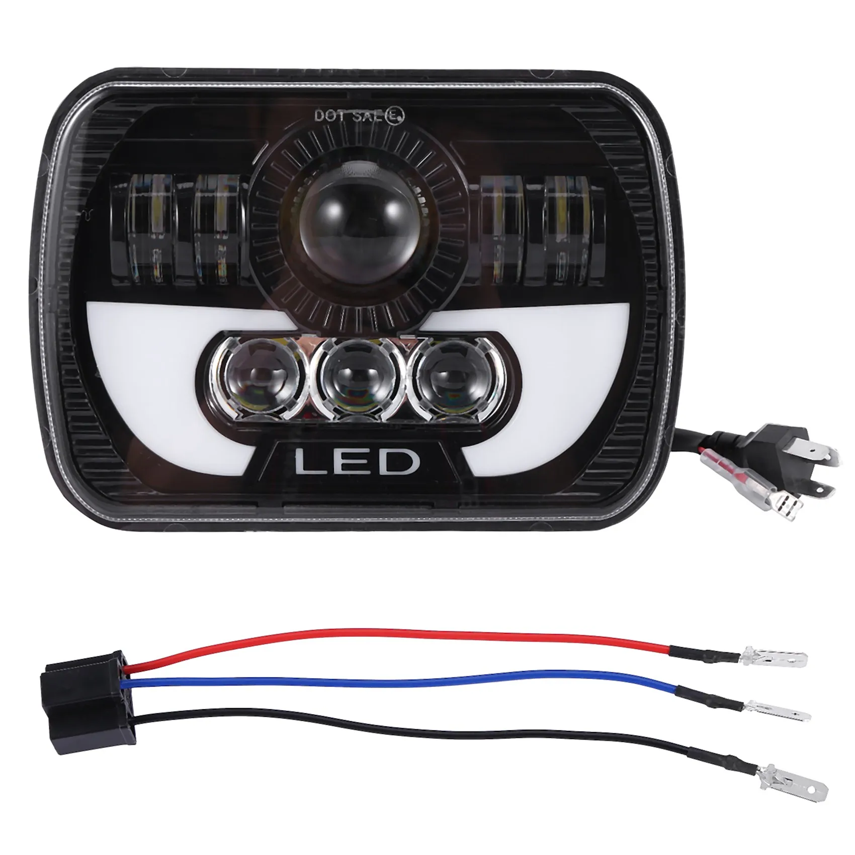 Fari A Led 300W 5 X7 Led Lampada Frontale A Fascio Sigillato Con Faro A Led Abbagliante Anabbagliante Per Jeep Wrangler Yj Cherokee Xj