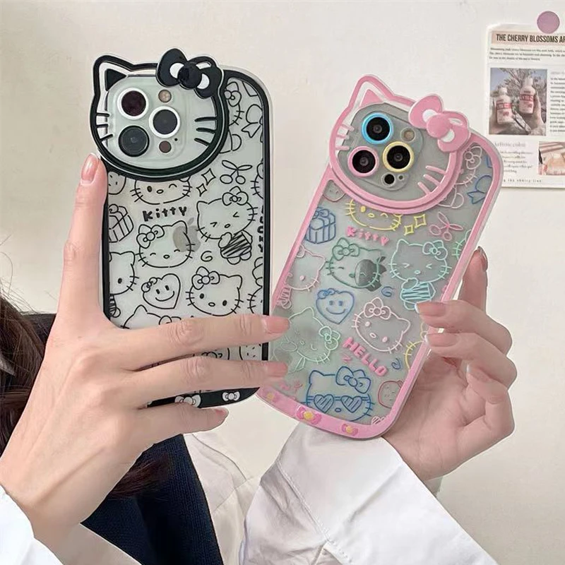 Cute Hello Kitty Transparent Case For iPhone 