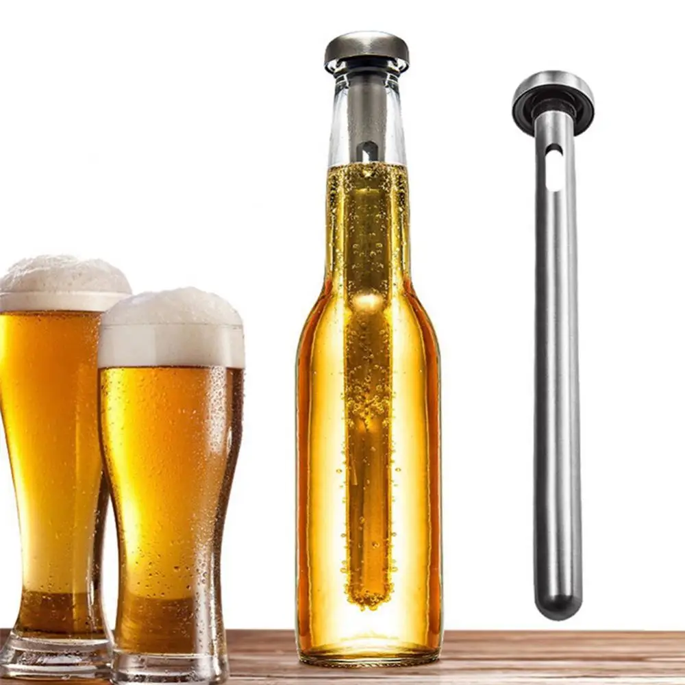 Wine Cooler Sleeve Portable Wine Bottle Cooler Stick Stainless Steel Wine Chilling Rod Leakproof Chiller Beer Beverage Frozen Stick Ice Cool