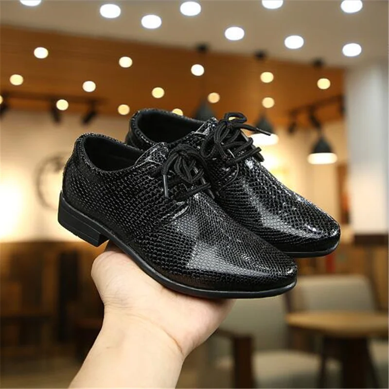 bata children's sandals Boys' Leather Shoes 2022 Spring And Autumn British Style Lace Up Children's Single Flat Shoes Students' Black Performance Shoes boy sandals fashion Children's Shoes