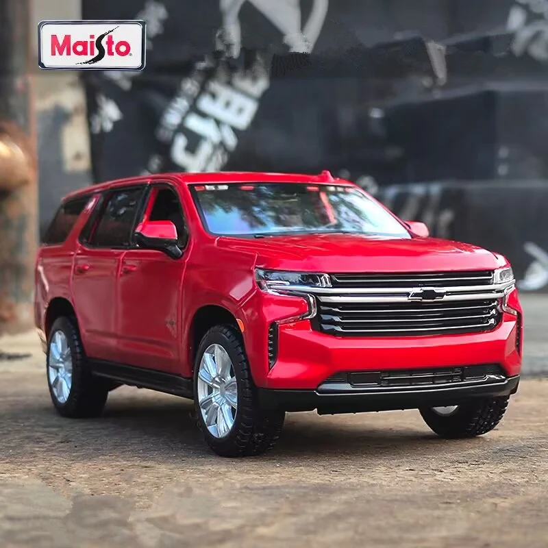

Внедорожник Maisto 1:24 2021 Chevrolet Tahoe модель автомобиля из сплава литой металлический внедорожник модель автомобиля высокая имитация детская игрушка подарок