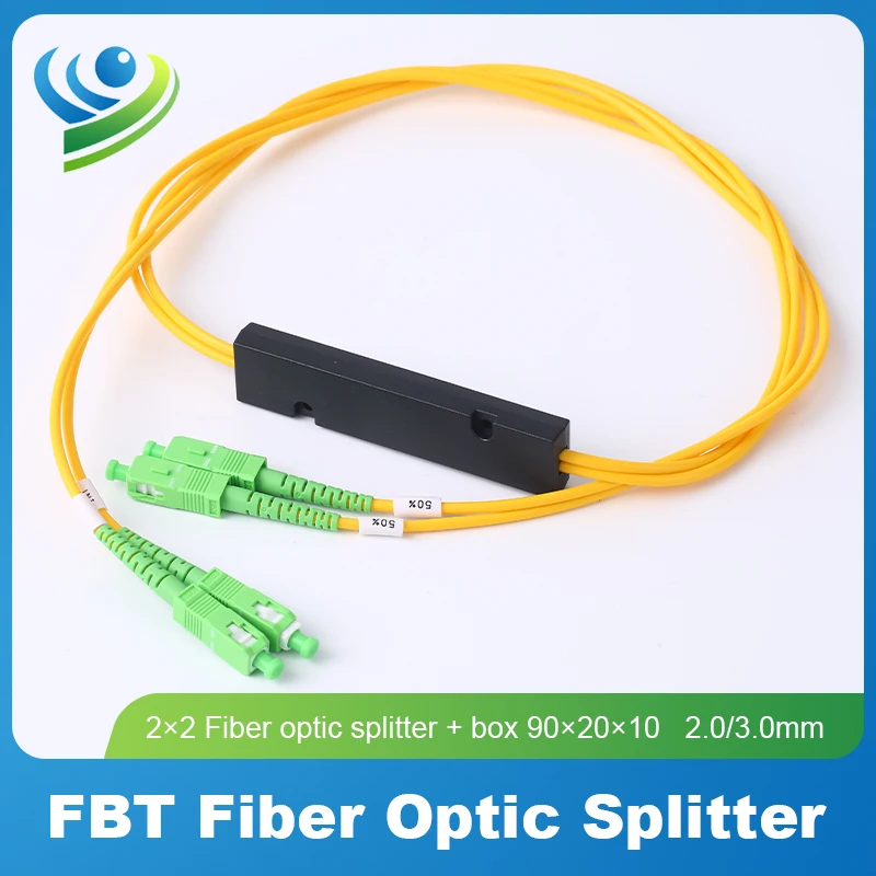 SC/APC Connector 2x2 Fiber Optic Splitter 2.0/3.0mm 10/90 20/80  30/70 40/60 50/50 FBT Optical Splitting Ratio