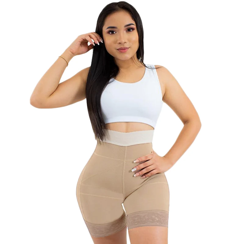 Fajas Colombiana Original Daily Life Use Double Pressure Shaping Shorts Slimming Fajas Lace Body Shaper Girdle
