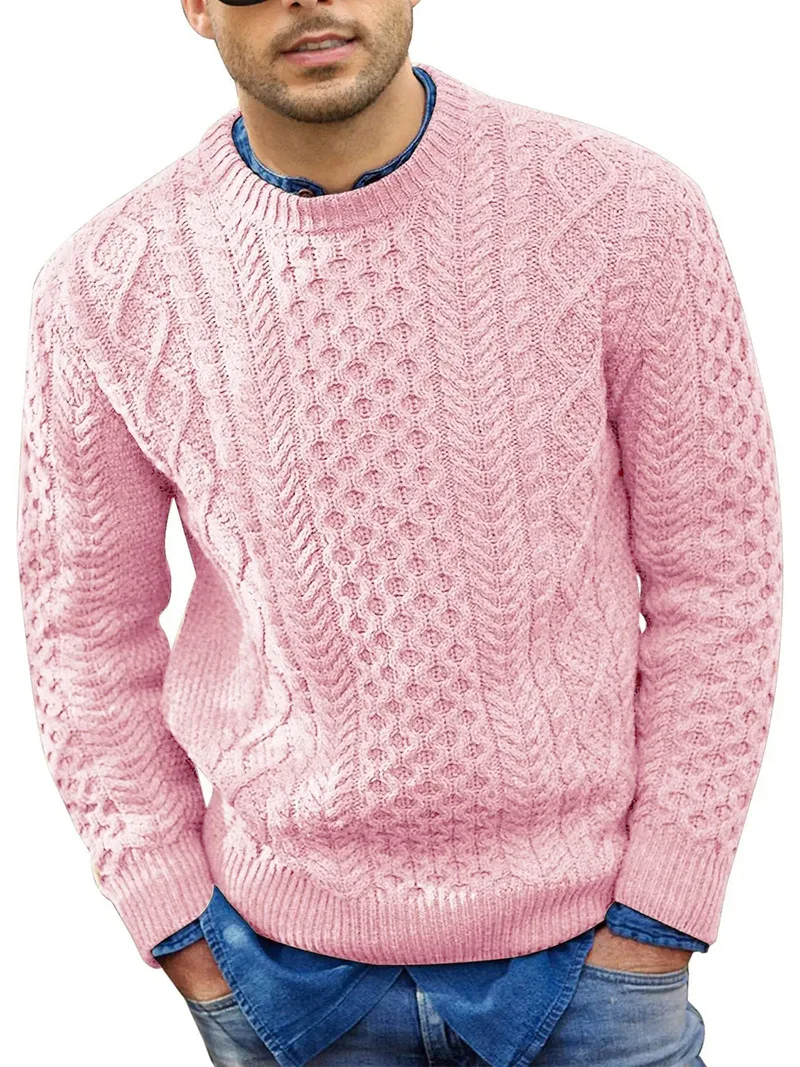 Autumn Sweater Men Pink | Pink Pullover Men | Pink Knit Sweater Men | Pink  Pullover Male - Pullovers - Aliexpress