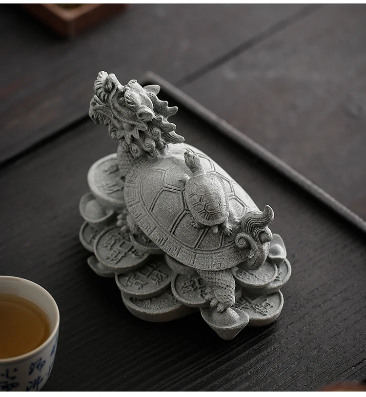 

Creative Dragon Turtle Ornaments Fish Tank Landscape Office Desktop Decoration Gift for Friends Tea Pet Crafts Chinese Style
