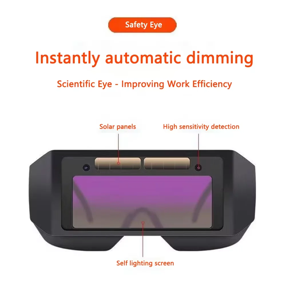 Automatic Dimming Welding Glasses Welding Argon Arc Welding Anti Strong Light and Anti Impact Goggles for Welders 1 PC