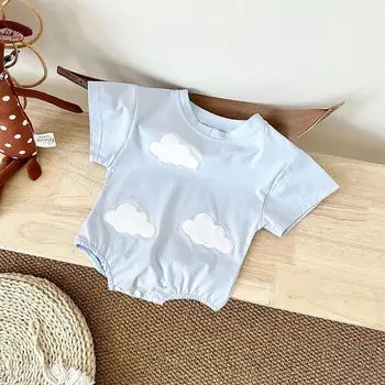 Neonato ragazzi abbigliamento estate neonato vestito bambino pagliaccetto triangolo tuta vestiti modello nuvola neonata tuta 0-18M