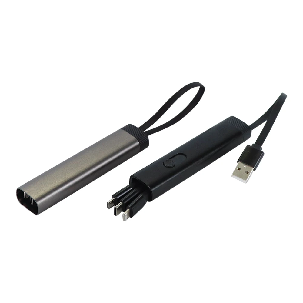 5A Quick Charge One Tow Three Data Cable Zinc Alloy Multi-Function Three-in-one Key Chain Charging Type-c Micro Charging Cord