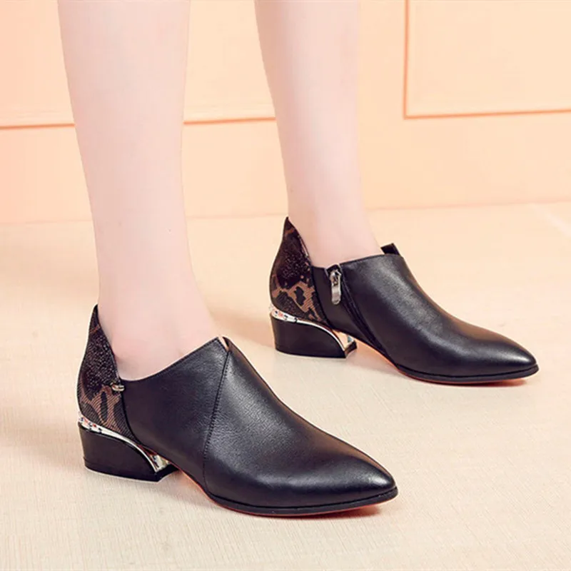 

Cresfimix Botas Femininas; Женские красивые высококачественные черные ботильоны с острым носком на квадратном каблуке; Сезон осень-зима; A771