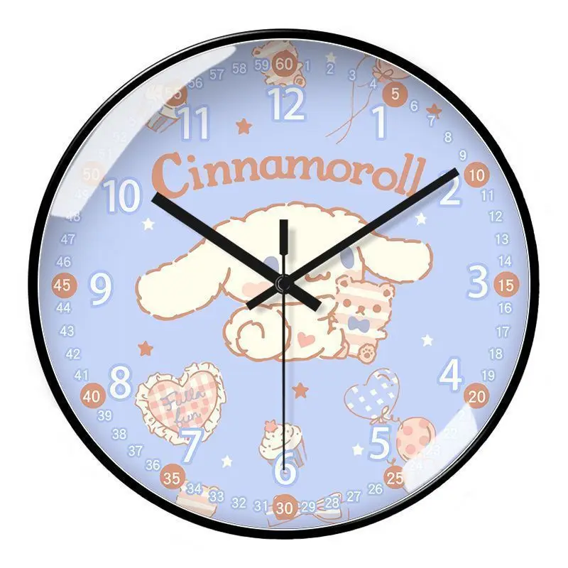 thumbnail image 1 of Reloj de pared con orejas grandes de Hello kitty, reloj de pared con diseño de perro, canela, cuarzo súper silencioso, radio de tiempo Sanrio, creativo, 1 of 5