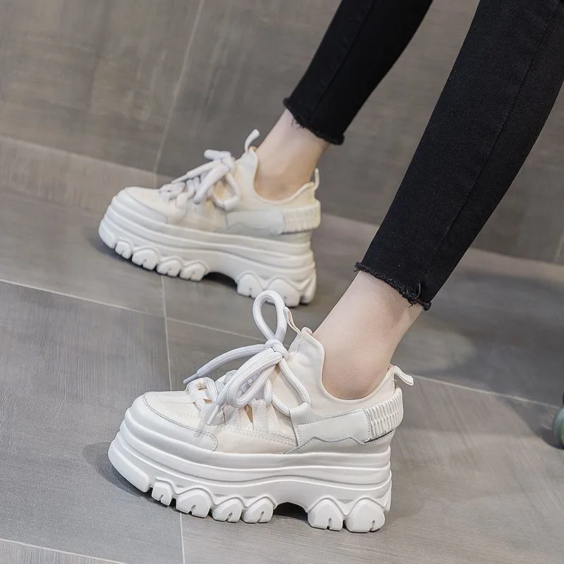 Women Casual Shoes White Sneakers 2023 Women Fashion Spring Summer PU Sneakers Women Platform Vulcanize Shoes Zapatillas  Mujer
