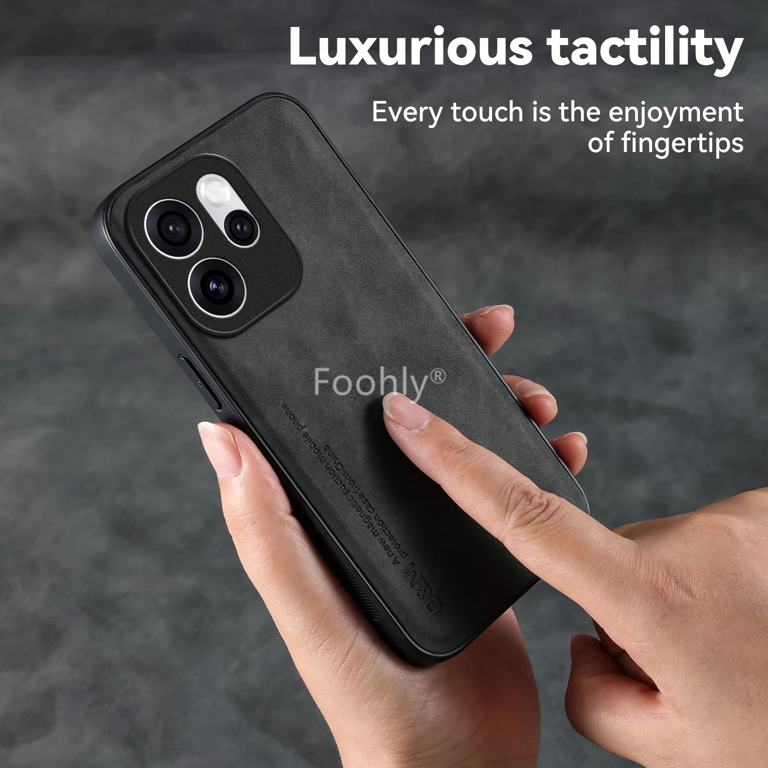 Nubuck Leather Shockproof Magnetic Protective Phone Case