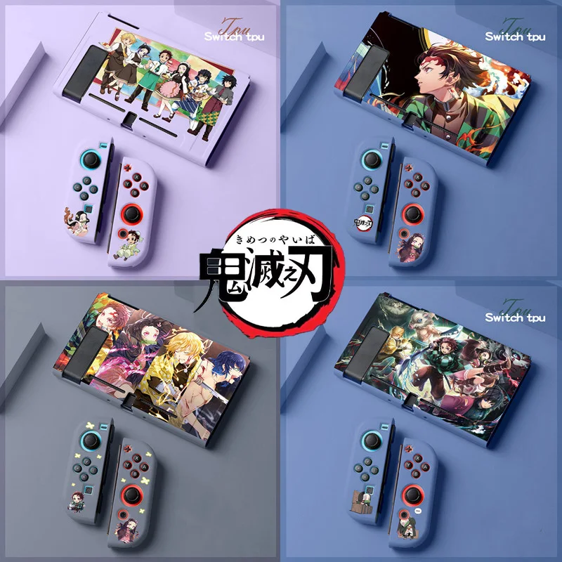 Demon Slayer Kamado Tanjirou Gamepad Split Switch Anime Cool Cartoon Custodia Protettiva Morbida Per Nintendo Switch Custodia Cover Shell