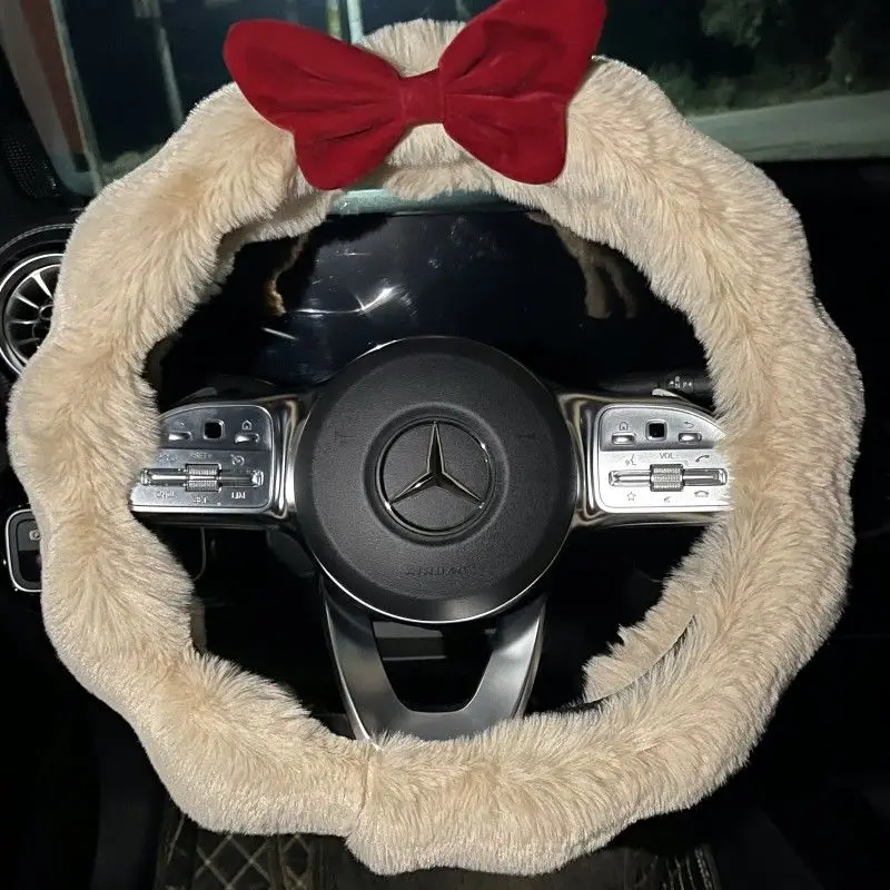 

Универсальная деталь ATsafepro для девочек зимняя плюшевая зимняя Автомобильная оправа на руль