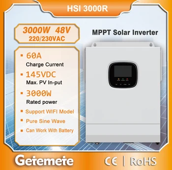 SRNE 3000W 48V 220V/230VAC Off-Grid Solar Hybrid Inverter 145VDC Built-in MPPT 60A Solar Charge Controller with WiFi Module