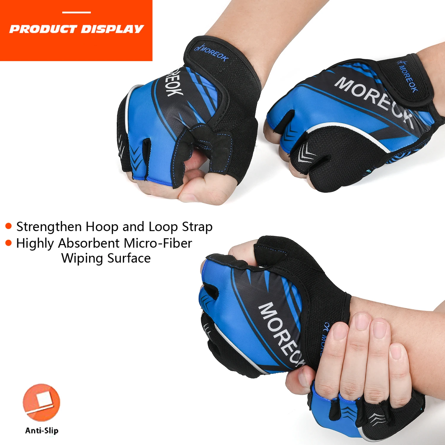 MOREOK Bike Gloves Shockproof Breathable Road Cycling Gloves Gel